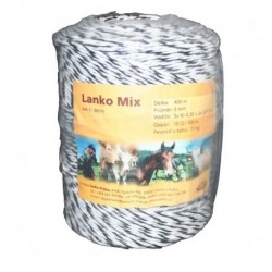 Lanko Mix, 3 mm x 400 m, 3 x Ni 0,20 + 2 x CuSn 0,25, bílo-černá