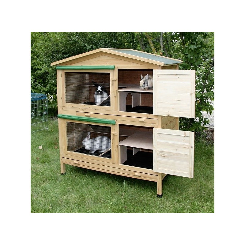 Králíkárna dvouposchoďová APPARTMENT - kotec pro králíky 118x61x130 cm