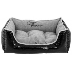 CAZO Pelíšek pro psy a kočky luxusní Diamond, černo-šedý, 75 x 60 cm