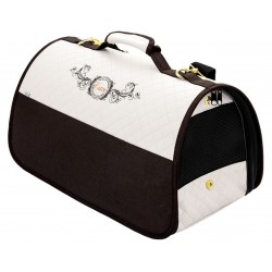 CAZO Taška - kabelka cestovní pro psy a kočky Exclusive, hnědá-bílá, 50 x 27 x 26 cm