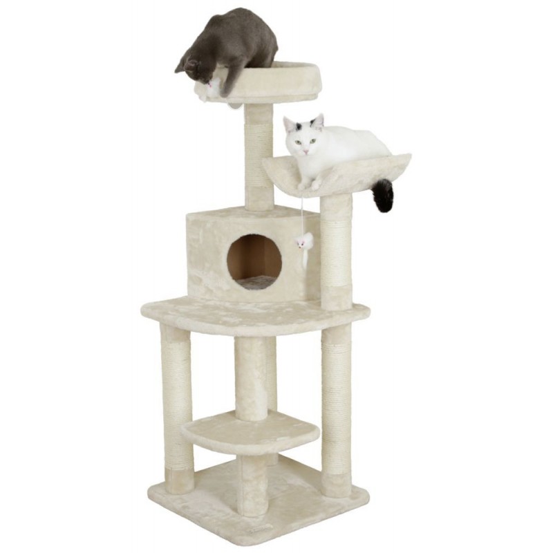 Škrabadlo pro kočky Zirkonia, rohové, béžové, 50 x 50 x 130 cm