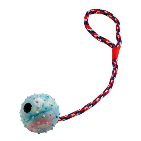 Hračka pro psy gumová - přetahovadlo s míčkem 6 cm