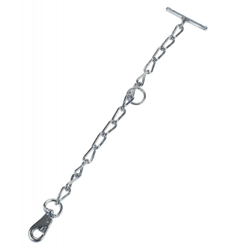 Řetěz s obrtlíkem a karabinkou, 63 cm, 5 mm