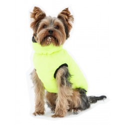 Vesta pro psa Charmonix prošívaná oboustranná, šedá/neonově žlutá