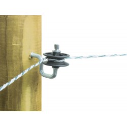 Izolátor rohový pro elektrický ohradník, s rolnou a vrutem