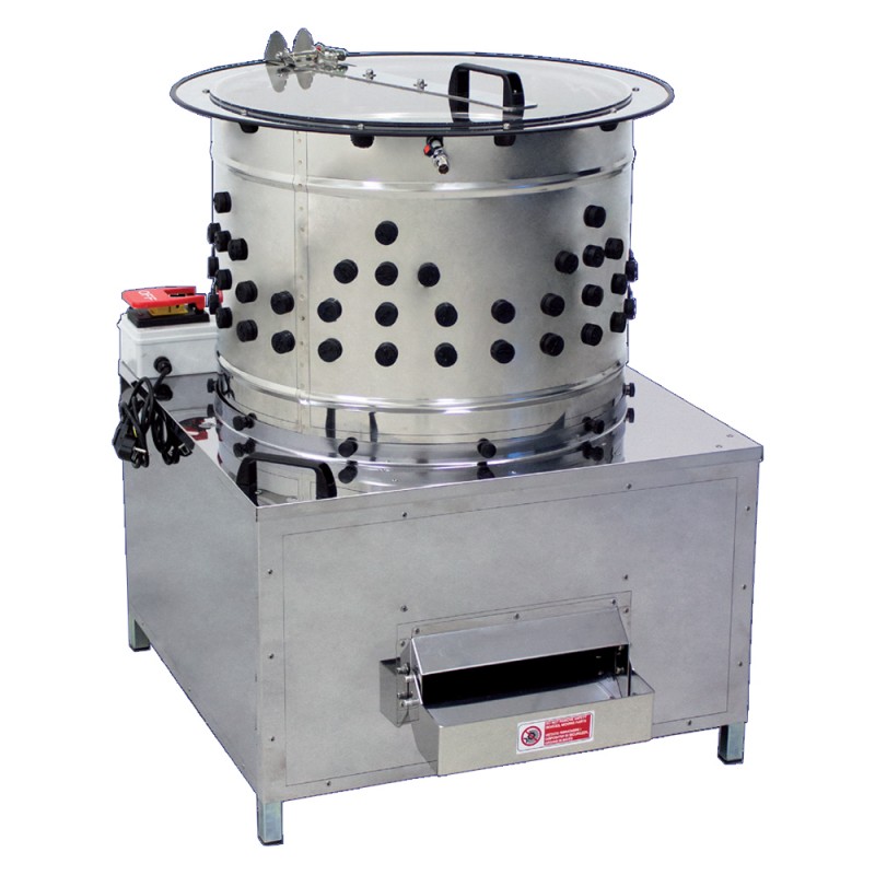 Elektrická škubačka drůbeže Cylindra, nerezová, bubnová