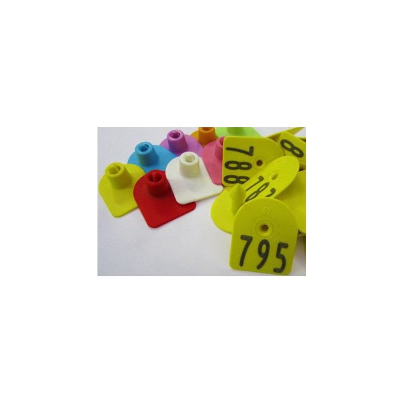 Známky ušní Merko M10, půlkulaté pro selata, popsané