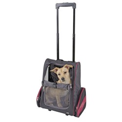 Cestovní taška pro psy na kolečkách Vacation černá/červená