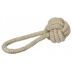 Hračka pro psy - jutové přetahovadlo, balónek na laně, 21 cm