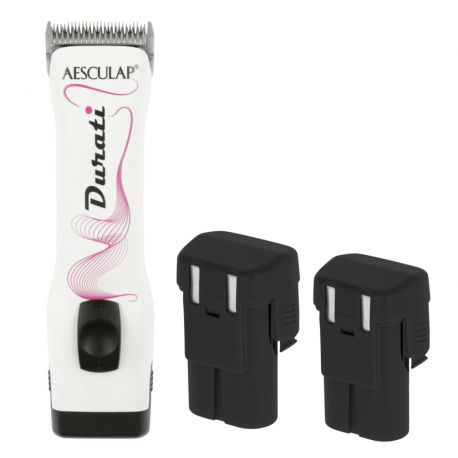 Aesculap strojek stříhací Durati ProWhite XT436-WP na skot a psy, vč. stříhací hlavy 1,5 mm, 2x bat.