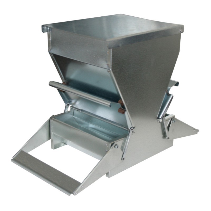 Krmítko nášlapné pro drůbež oboustranné, pozink, 20 cm-POŠKOZENO Krmítko nášlapné pro drůbež oboustranné, pozink, 20 cm-POŠKOZENO