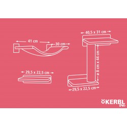 Škrabadlo pro kočky Zugspitze, sada nástěnných pater, béžová, 5 ks