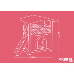 Pelíšek - zateplená bouda pro kočky TYROL ALPIN, 88x57x77cm