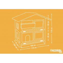 Králíkárna TYROL ALPIN, zateplená, 119 x 100 x 119 cm