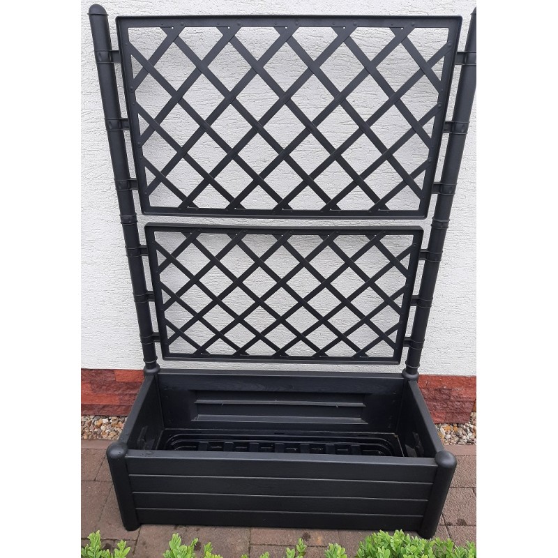 Stefanplast dekorativní vyvýšený záhon / truhlík s mřížkou 80 l / 100 cm, antracit