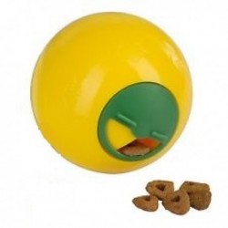Hračka pro kočky interaktivní - míček na pamlsky 7,5 cm, žlutý