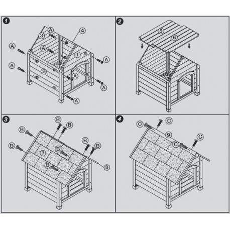Bouda psí dřevěná, 85x73x80cm