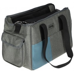 Cestovní taška na psa Vacation přes rameno 40x20x27 cm šedá/modrá