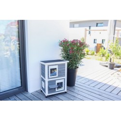 Kerbl Bouda pro kočky Family, dvoupatrová, 57 x 55 x 80 cm