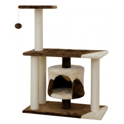 Škrabadlo pro kočky JADE Pro - kočičí domek, hnědá/písková