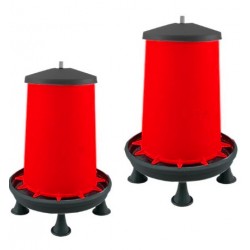 Automat krmící závěsný, krmítko pro drůbež, kovový střed, s nožičkami