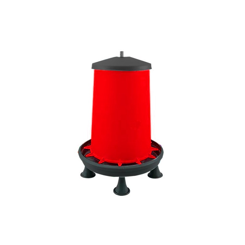 Automat krmící závěsný, krmítko pro drůbež, kovový střed, s nožičkami