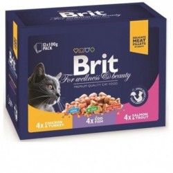 BRIT Premium Cat kapsa FP Poultry&Fish 1200g(12x100g)