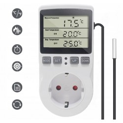 Zásuvkový termostat KT3100 s čidlem a časovým spínačem