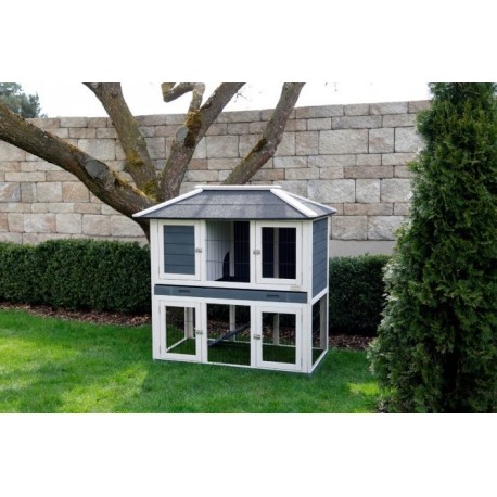 KERBL Králíkárna s výběhem VILLA - kotec pro králíky a jiné hlodavce, 118 x 68 x 118 cm