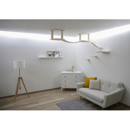 Škrabadlo pro kočky Cat play Area Top XL, sada nástěnných pater, bílá, 7 ks