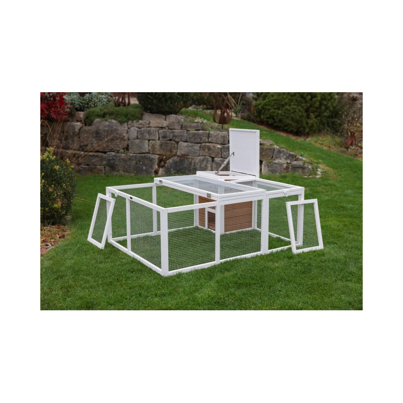 Výběh pro králíky, s domečkem, 132 x 102 x 59 cm