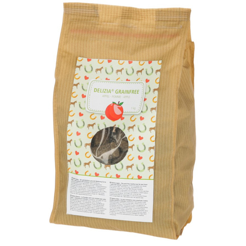 Pamlsek pro koně DELIZIA grain free, jablko, 1 kg