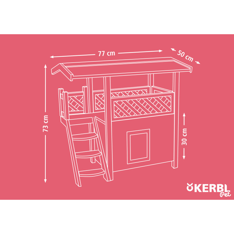 Pelíšek - bouda pro kočky LODGE, 77x50x73cm Pelíšek - bouda pro kočky LODGE, 77x50x73cm