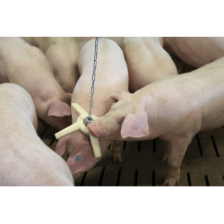 Hračka pro selata BiteStar, kříž kousací z přírodního kaučuku, sada pro zavěšení