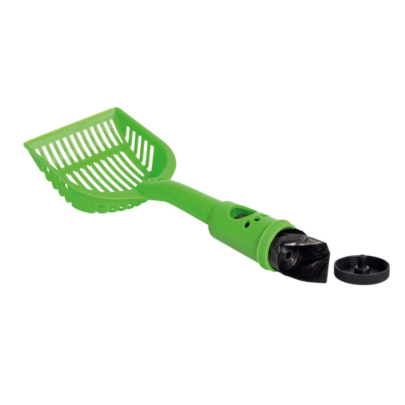 Lopatka na trus plastová, s dávkovačem sáčků, kapacita 20 ks