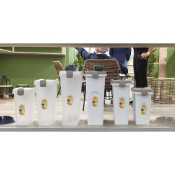 Kontejner na krmivo Fusto transparentní/popelavě hnědá