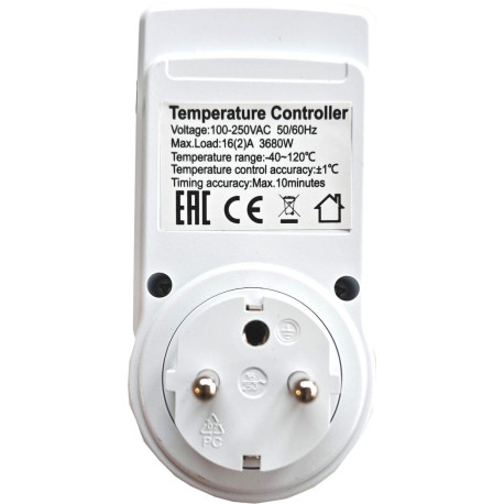 Regulátor teploty KT3100 - zásuvkový termostat  s čidlem a časovým spínačem