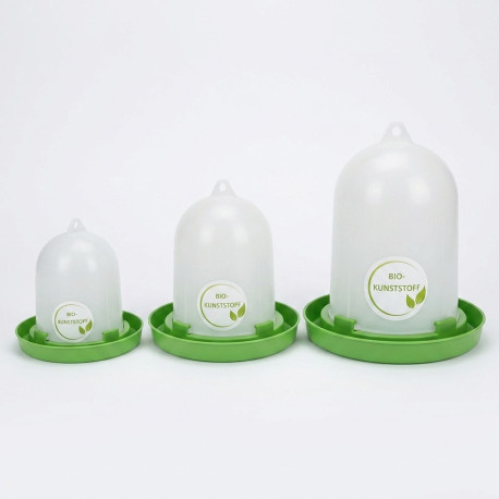 Napáječka pro drůbež klobouková s bajonetem, EKO plast, bílá / zelená