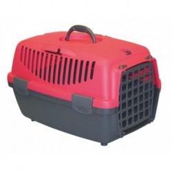 Přepravka pro psy a kočky Gulliver 1, červená/černá, 48x32x31cm, plastová dvířka
