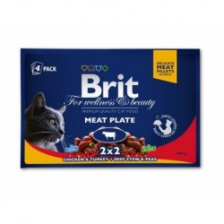 BRIT Premium Cat kapsa Meat Plate 400g (4x100g)